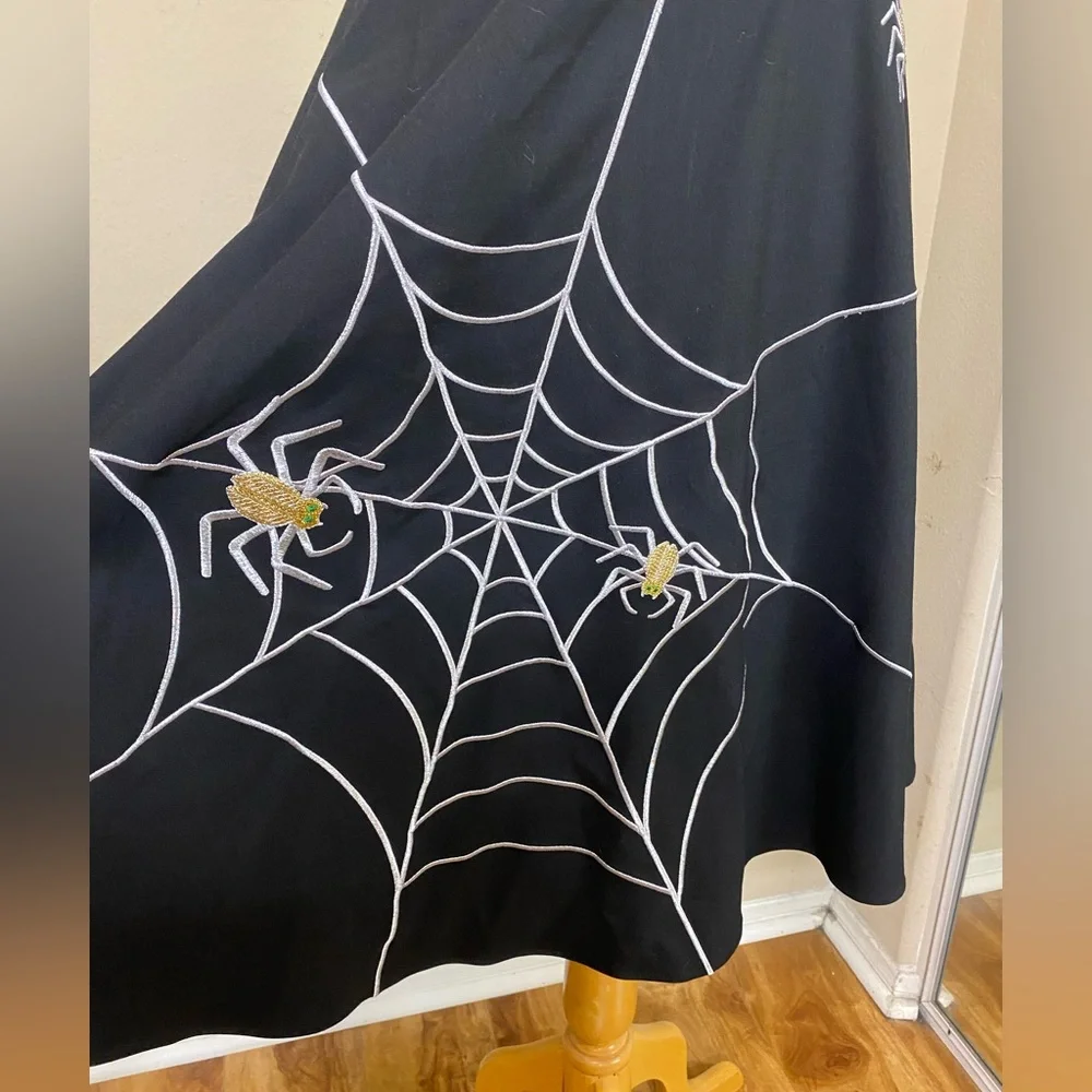ModCloth Halloween Spooky Black Spider Web Skirt - Picture 2 of 2
